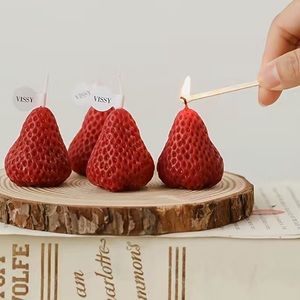 New strawberry scented tealight romantic candles set of 4